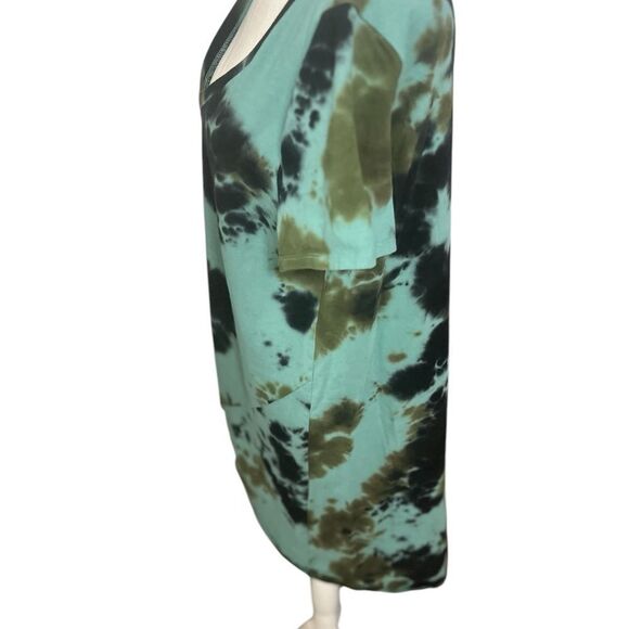 n: PHILANTHROPY Leonardo Dress Tie-Dye Martini V-Neck medium midi - Picture 3 of 13